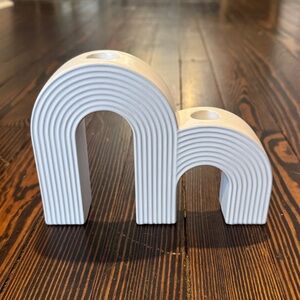 World Market White Arch Candle Holders